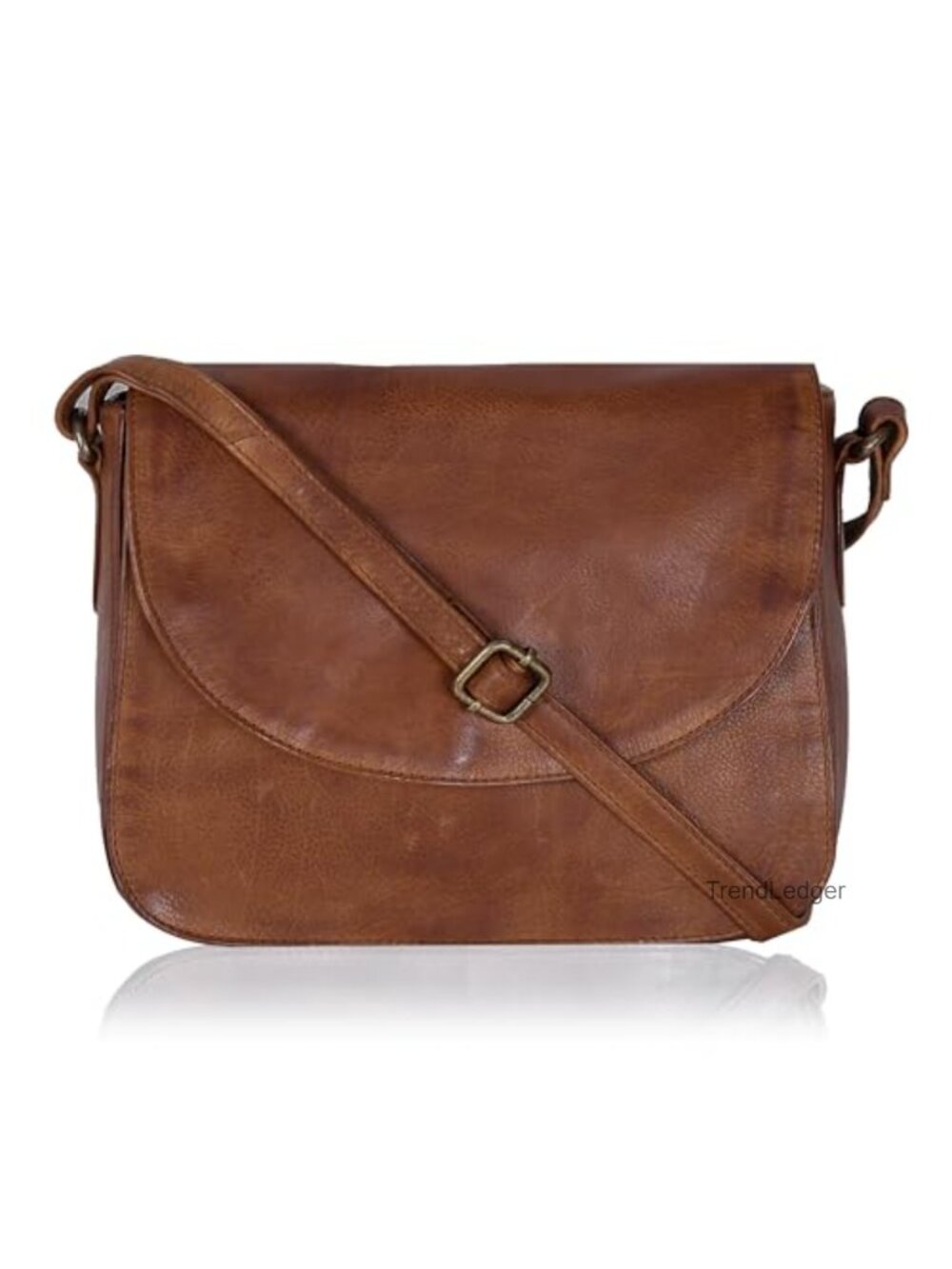 Genuine Leather Crossbody Bag with Adjustable Strap and YKK Zippers
